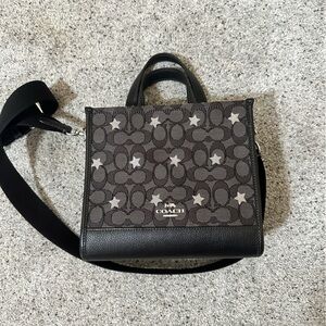 Coach Dempsey Tote 22 In Signature Jacquard With Star Embroidery